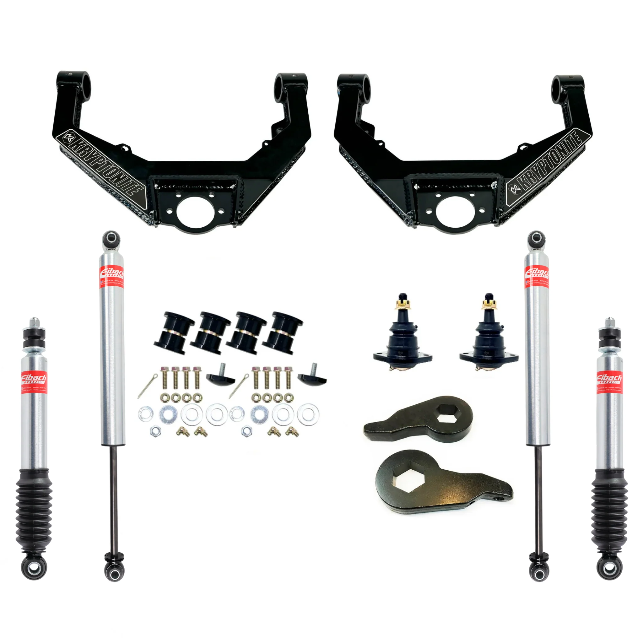 Kryptonite Stage 3 Leveling Kit with Eibach Shocks for 2001–2010 Chevy/GMC HD Trucks & 2002–2009 Hummer H2
